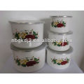 5pcs enamel high mixing bowl sets with PP lid